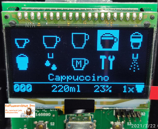 Ersatz Display Modul für Nivona Display Unit EF691 EF 0069348 NICR 83x/84x/85x - Blau