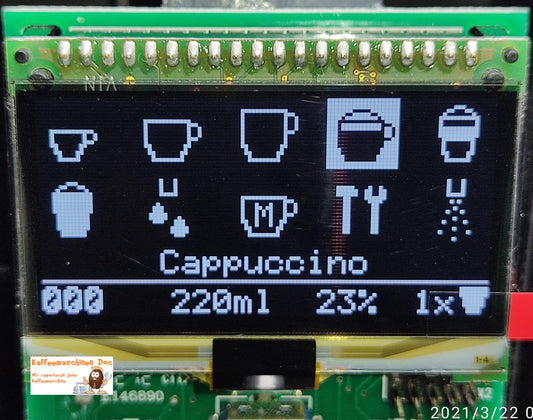 Ersatz Display Modul für Nivona Display Unit EF691 EF 0069348 NICR 83x/84x/85x - Weiß